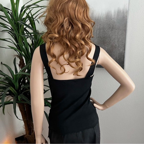 NEW Rachel Roy Black Sleeveless Square Neck Top - Picture 3 of 7